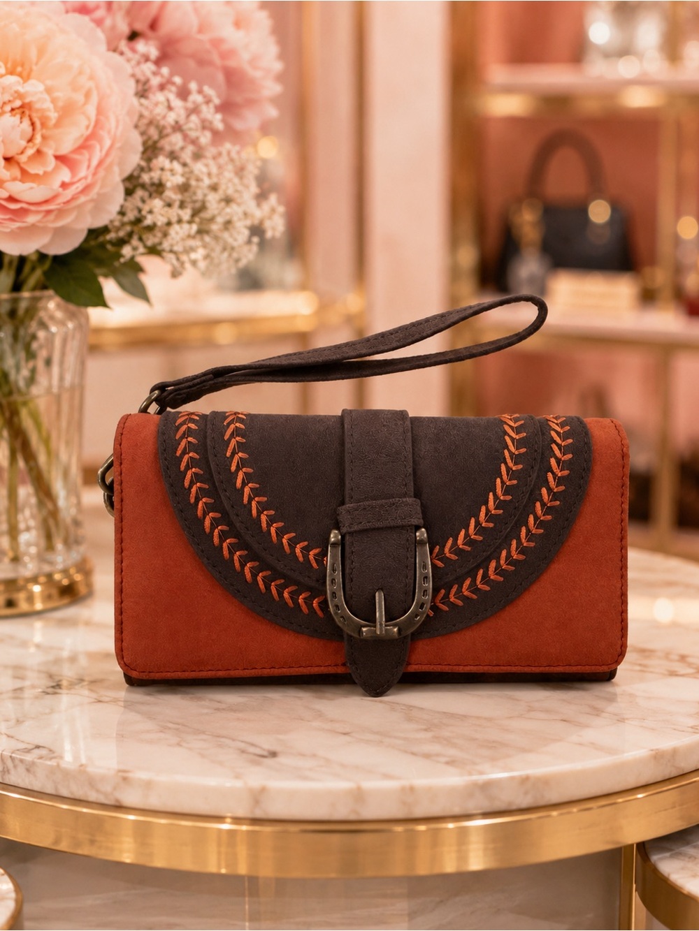 Montana West "Fringe Buckle Collection" Sunset Stitch Wallet